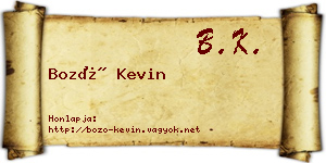Bozó Kevin névjegykártya